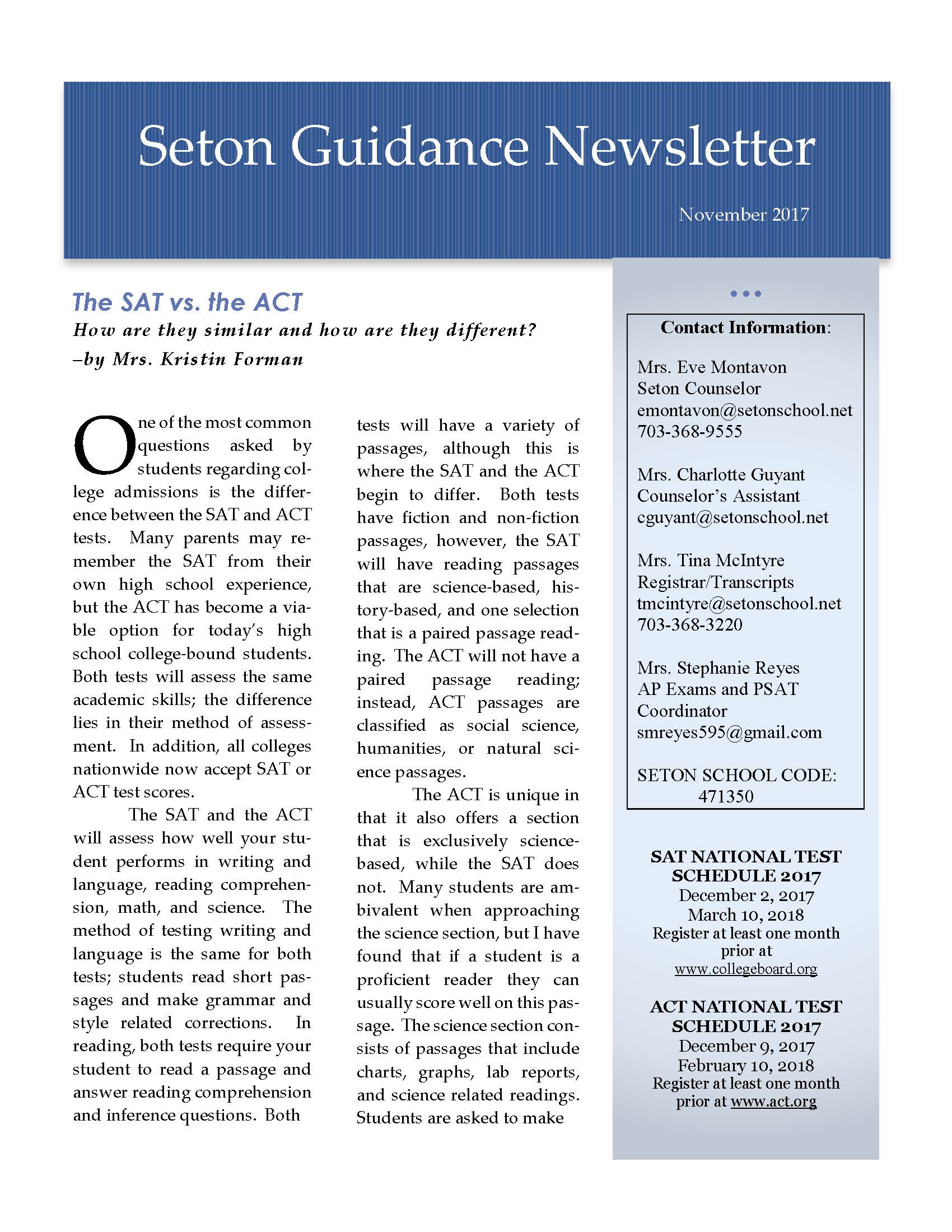 May 2017 Guidance Newsletter