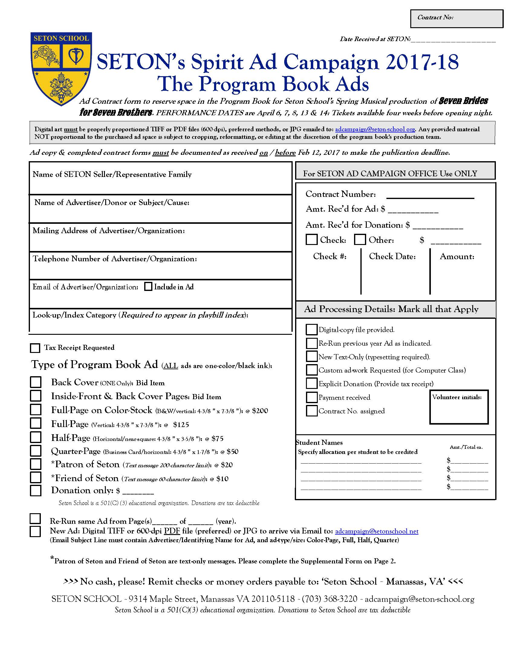 Ad Campaign Contract Form Ad Campaign Contract Form