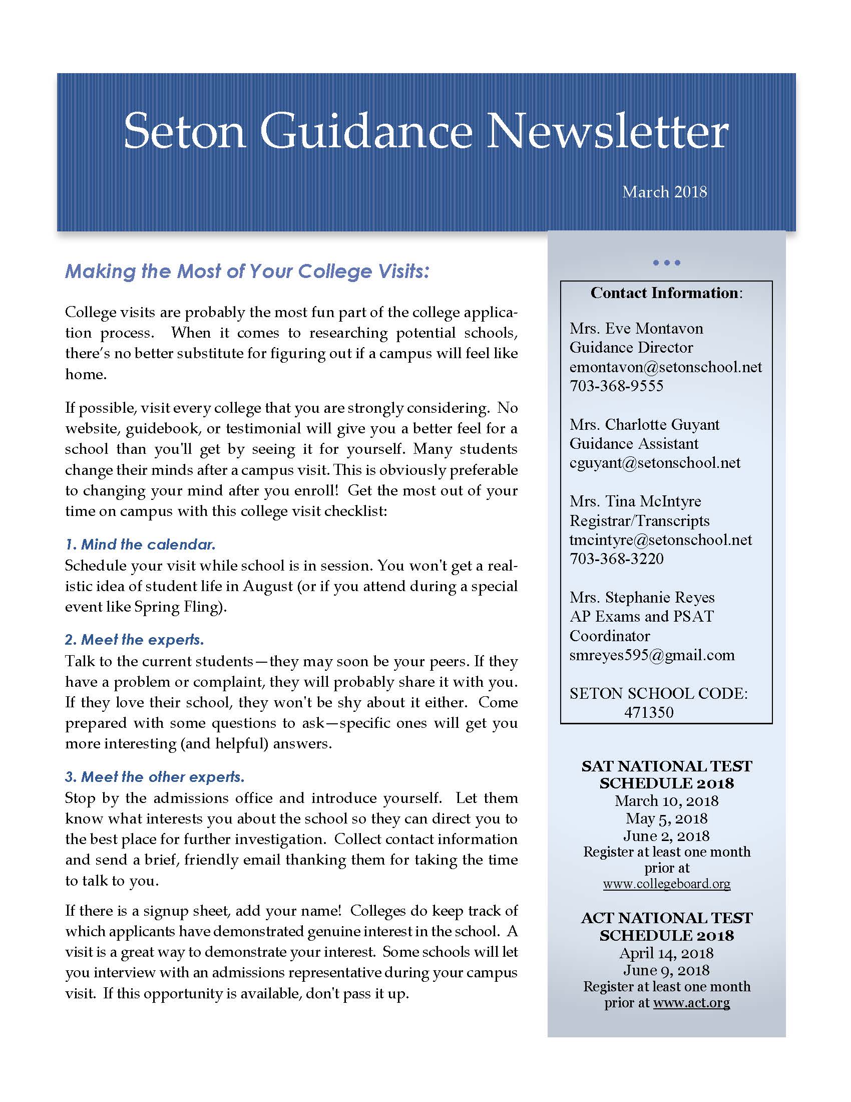 May 2017 Guidance Newsletter