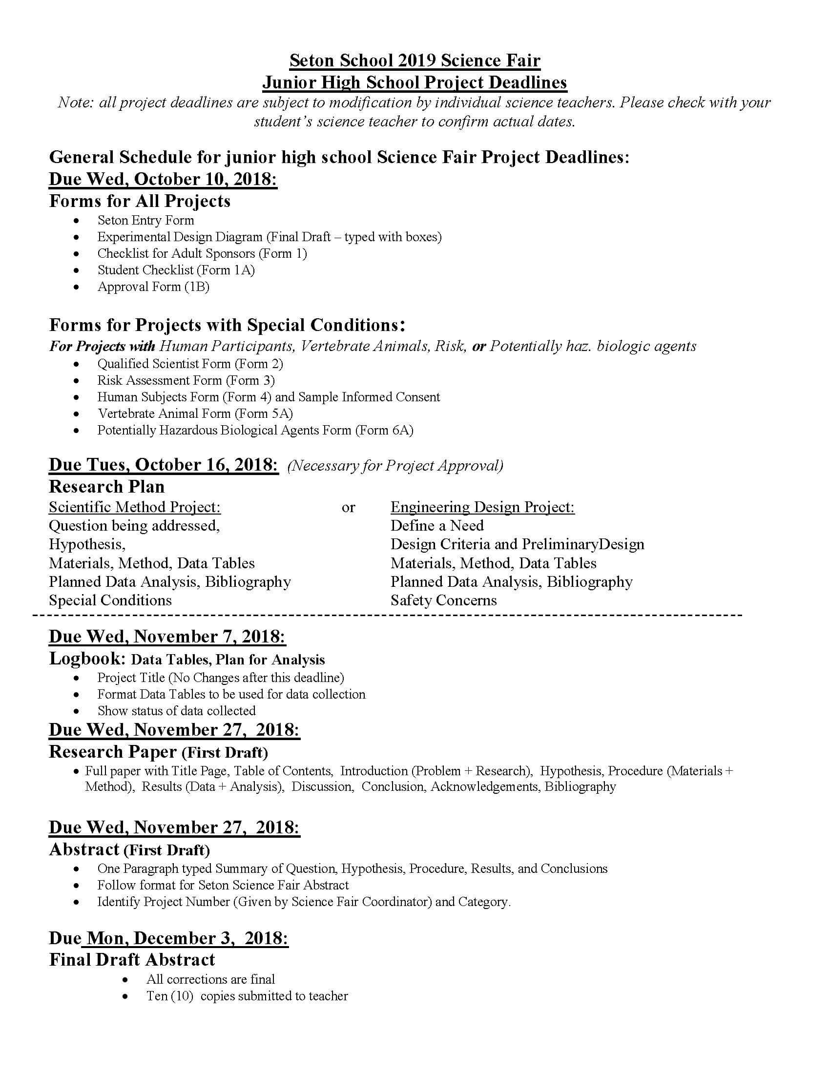 science fair abstract paper