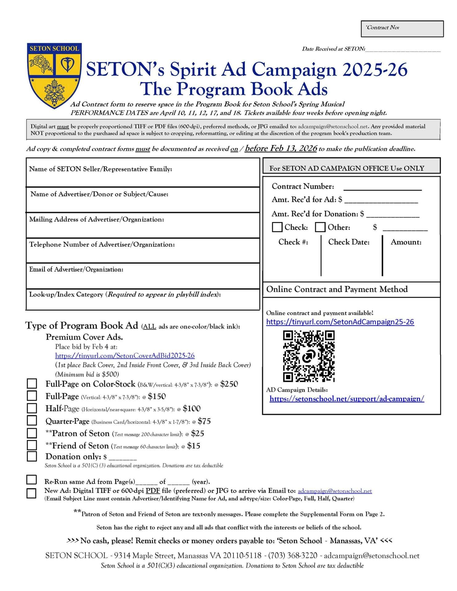 Ad Campaign 2025-26 Contract Form_Page_1 Ad Campaign Contract Form